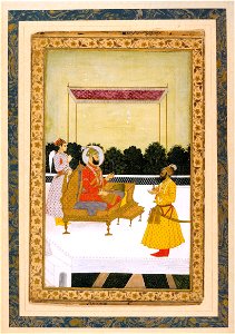 Farrukhsiyar receiving Husain Ali Khan ca. 1715 British Library. Free illustration for personal and commercial use.