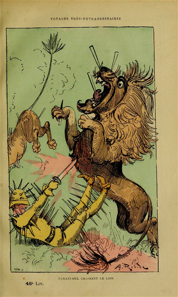Farandoul chassant le lion