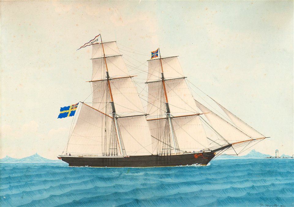 Fartygsporträtt-Brigg - Sjöhistoriska museet - S 1504