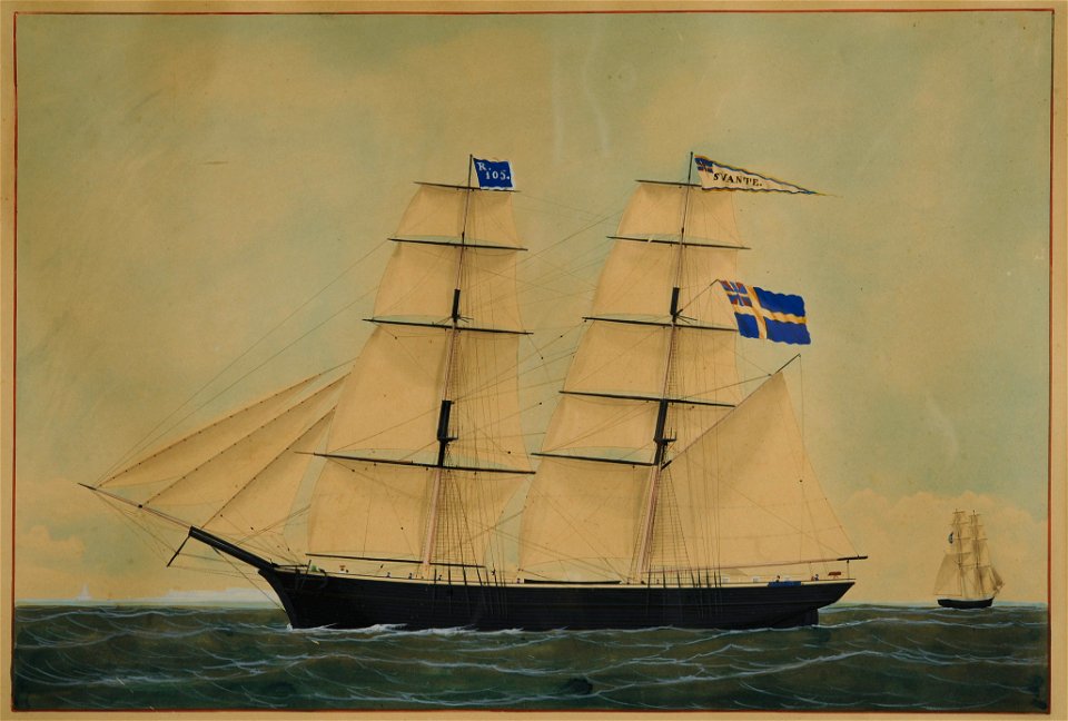 Fartygsporträtt-Brigg - Sjöhistoriska museet - S 1959