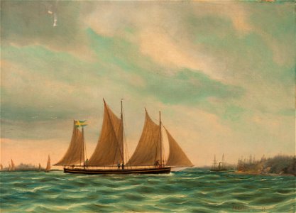 Fartygsporträtt-Kanonbarkass - Sjöhistoriska museet - O 06890