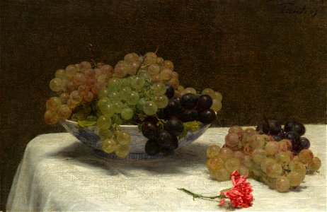Henri Fantin-Latour - Still Life with Grapes and a Carnation - 2006.128.20 - National Gallery of Art