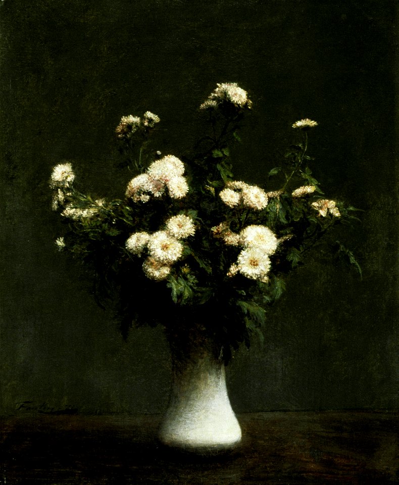 Henri Fantin-Latour - Vase of Chrysanthemums - 71.14 - Museum of Fine Arts