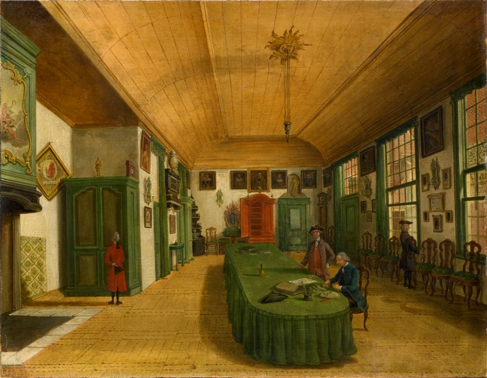 Fargue, Paulus Constantijn la - Interieur van de zaal van het genootschap 'Kunst wordt door Arbeid verkregen' te Leiden