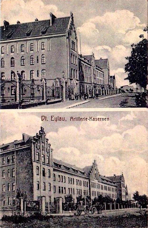 FAR 35, Artilleriekasernen in Deutsch Eylau, Postkarte vor 1914