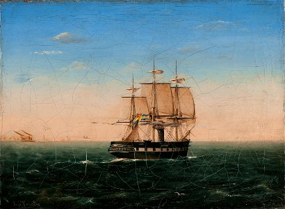 Fartygsporträtt-Ångfregatt - Sjöhistoriska museet - O 04565