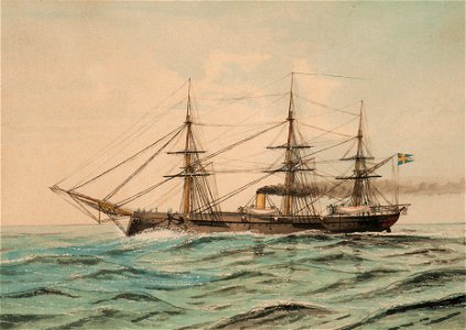 Fartygsporträtt-Ångkorvett - Sjöhistoriska museet - O 11300