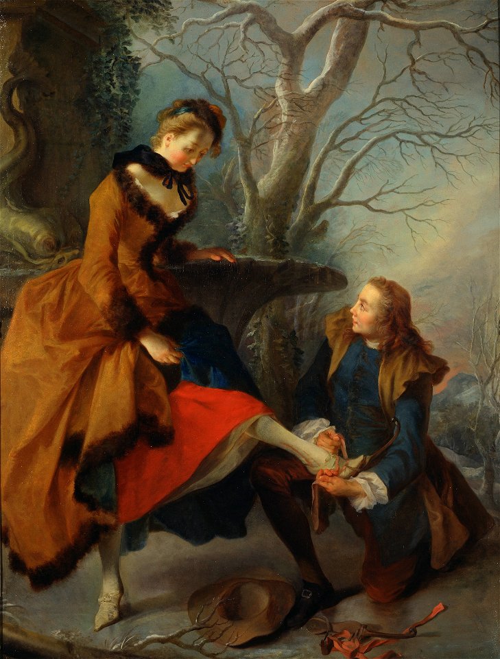 Fastening the Skate (Nicolas Lancret) - Nationalmuseum - 17848