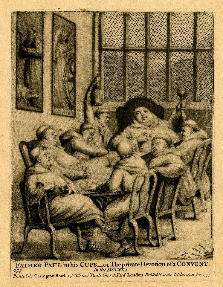 Father Paul in his cups, or the Private Devotion of a Convent. In the Duenna (BM 1874,0613.2674 1)