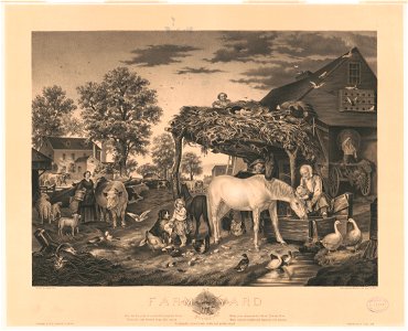 Farm yard at sunset - painted by Joseph John ; stein-copied by Hatch L. Co. 34 Vesey St. N.Y. LCCN2004667232