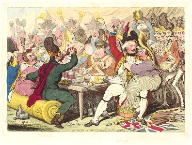 Fatigues of the campaign in Flanders' (Frederick, Duke of York and Albany; William V, Prince of Orange) by James Gillray