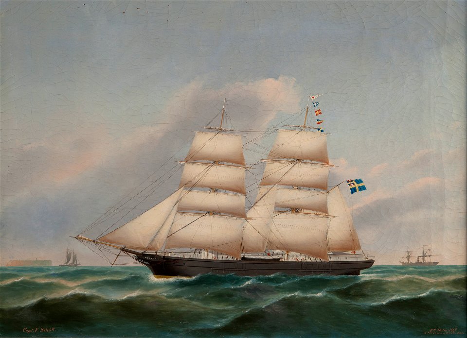 Fartygsporträtt-Brigg - Sjöhistoriska museet - S 1473