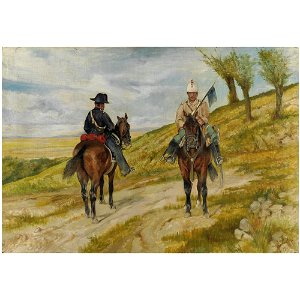 Fattori - CAVALLEGGERO E CARABINIERE A CAVALLO, 1906, lot.77