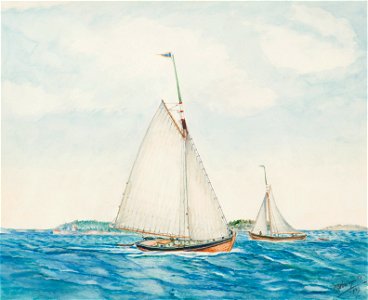 Fartygsporträtt-Roslagsskutor, sandkilar - Sjöhistoriska museet - S 1305