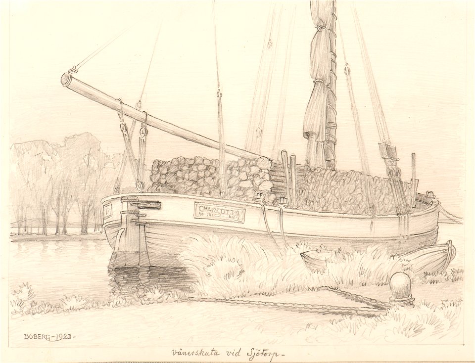 Fartygsporträtt-Vänerskuta - Sjöhistoriska museet - S 0982