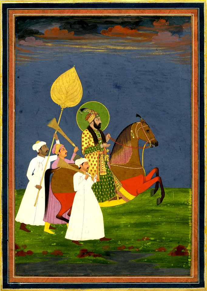 Farrúkh Síyár on horseback with attendants