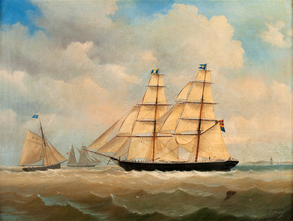 Fartygsporträtt-Brigg - Sjöhistoriska museet - S 0093