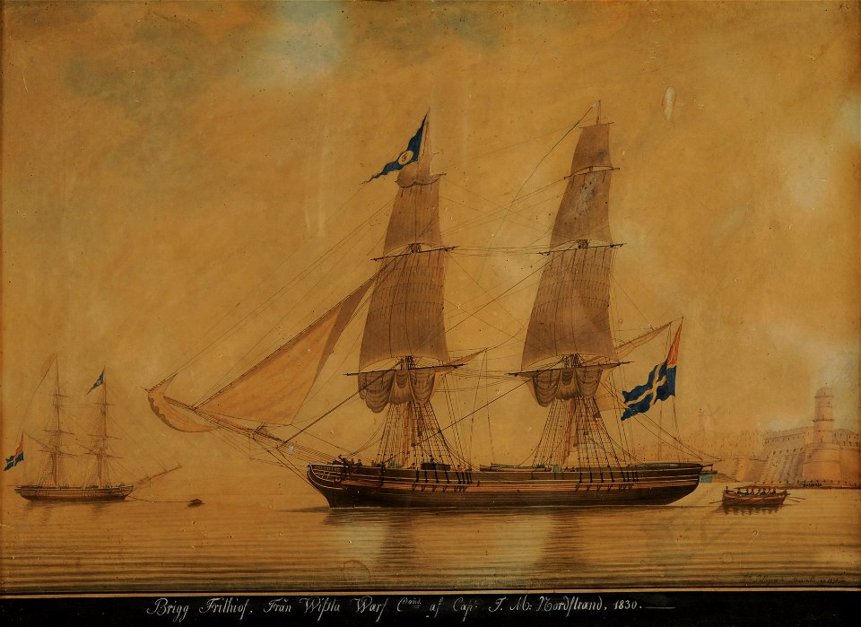 Fartygsporträtt-Brigg - Sjöhistoriska museet - S 1888