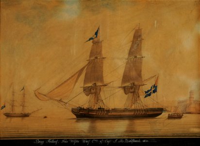 Fartygsporträtt-Brigg - Sjöhistoriska museet - S 1888