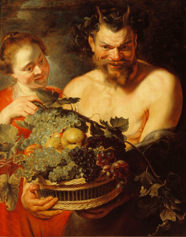 Faun and nymph - Workshop of Rubens