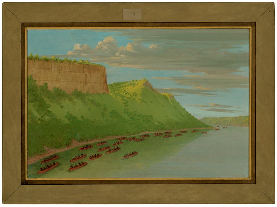 Father Hennepin and Companions Passing Lover's Leap. April 1680 C16097