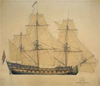 Fartygsporträtt-Linjeskepp - Sjöhistoriska museet - O 03996
