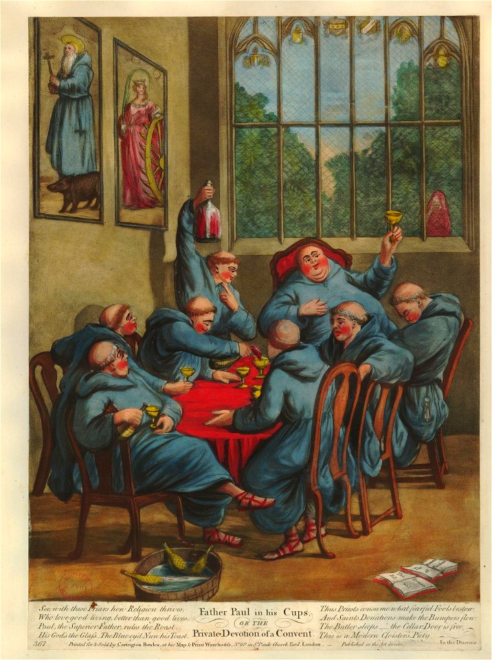 Father Paul in his cups, or the Private Devotion of a Convent (BM 1935,0522.1.217)