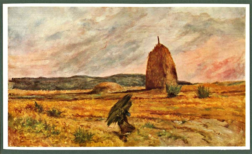 Fattori - Paesaggio con pagliaio e contadina, Collezione privata, Venezia