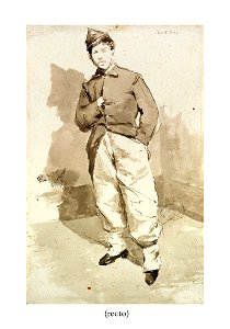 Fattori - studies of a soldier (recto and verso), 5915916