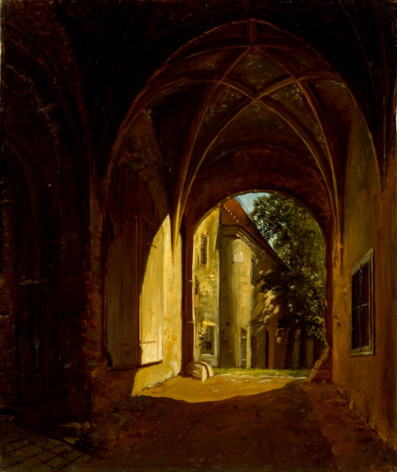 Thomas Fearnley - A vaulted Hall in the Scharfenberg Castle near Dresden - NG.M.01633 - National Museum of Art, Architecture and Design