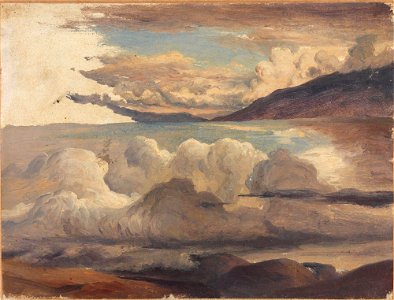 Thomas Fearnley - Clouds over the Fjord - NG.M.02447 - National Museum of Art, Architecture and Design. Free illustration for personal and commercial use.