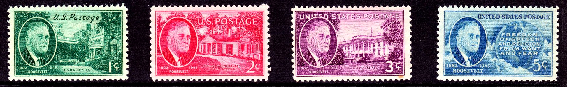 FDR Set4 1945 Issue. Free illustration for personal and commercial use.