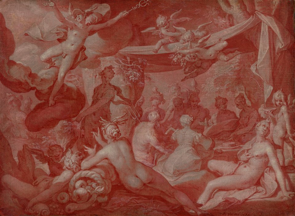 Feast of the Gods, possibly the Feast at the Wedding of Peleus and Thetis by Abraham Bloemaert Mauritshuis 1046