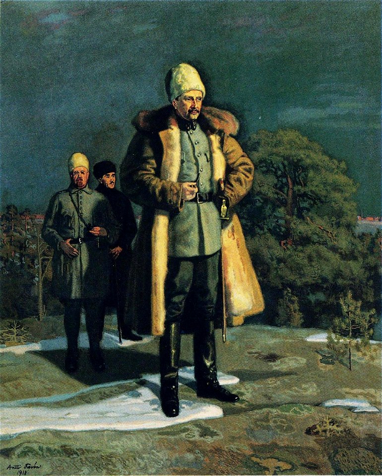 Favén, Kenraali Mannerheim katselee Tampereen valloitusta Vehmaisten kallioilta