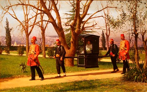 Fausto Zonaro - The Daughter of the English Ambassador Riding in a Palanquin