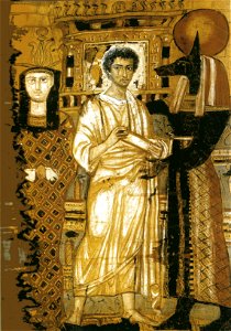Fayum mummy shroud with gods (Pushkin museum)