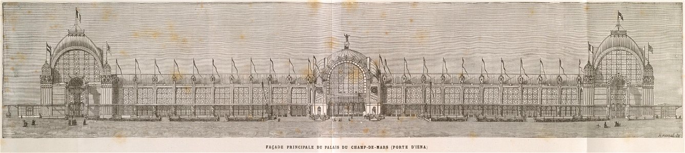 Façade principale du Palais du Champ-de-Mars, Exposition Universelle 1878