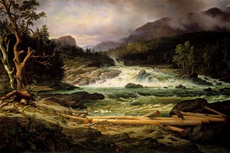 Thomas Fearnley - The Labro Falls at Kongsberg - Google Art Project