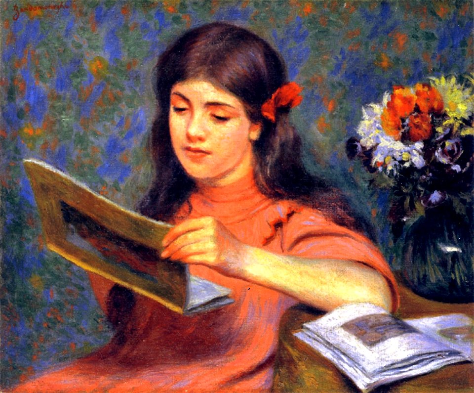 Federico Zandomeneghi Girl Looking at a Book