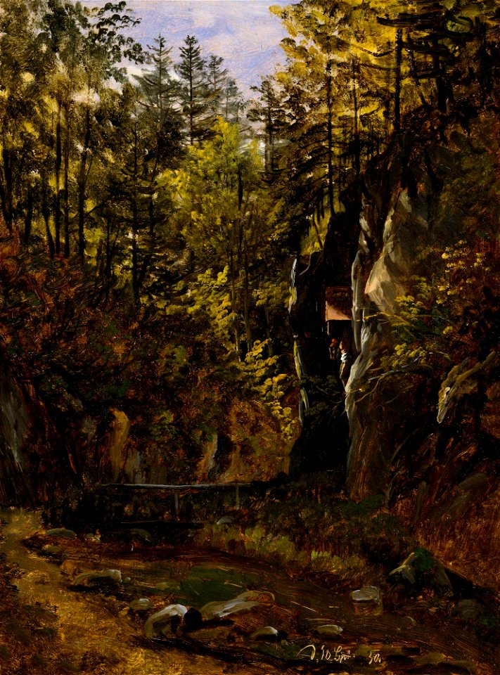 Thomas Fearnley - A Forest Road with an Altar - NG.M.00455a - National Museum of Art, Architecture and Design