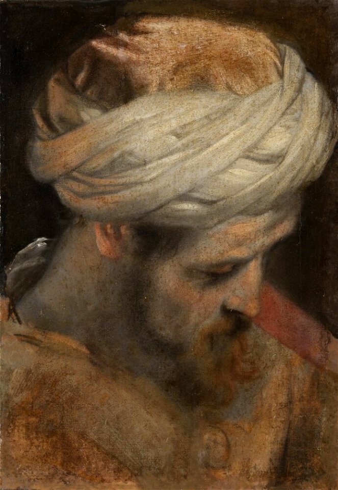 Federico Barocci - The Head of a Priest, study for The Circumcision - NMDrh 462 - Nationalmuseum
