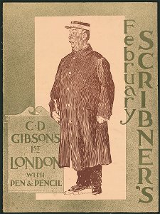 February Scribner's, C.D. Gibson's 1st London, with pen & pencil LCCN2014649557