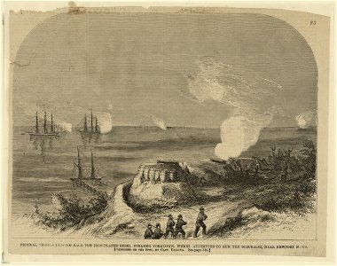 Federal Vessels Driving Back the Iron-Plated Rebel Steamer Yorktown, which At mpted to Run the Blockade, Near Newport News LCCN2004661275