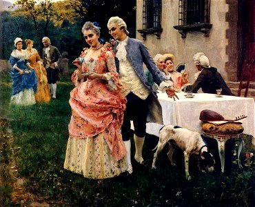 Federico Andreotti - An Afternoon Tea. Free illustration for personal and commercial use.