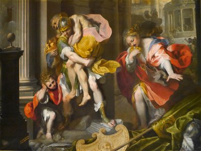 Federico Barocci - Aeneas' Flight from Troy - WGA01283. Free illustration for personal and commercial use.