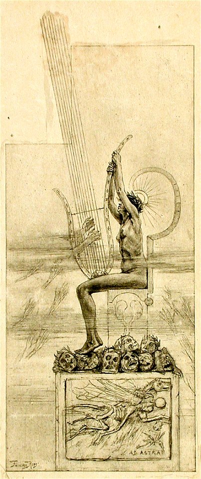 Felicien Rops, The Lyre (detail) (1895) soft-ground and drypoint (22.8 x 15.7 cm) Los Angeles County Museum of Art