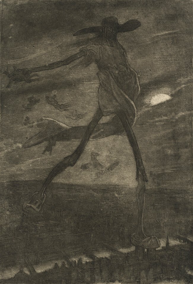 Felicien Rops, Satan Sowing Tare (18) etching, aquatint (27.7 x 20.9 cm) National Gallery of Art, Washington, DC