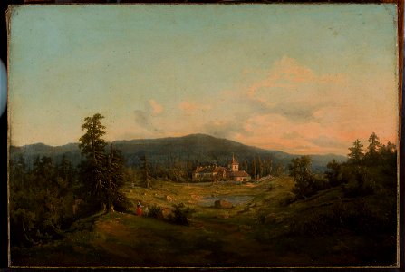 Feliks Brzozowski - Mountain landscape with church and monastery - MP 2325 MNW - National Museum in Warsaw