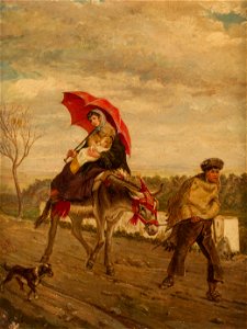 Federico Eder y Gattens Family with donkey 1883