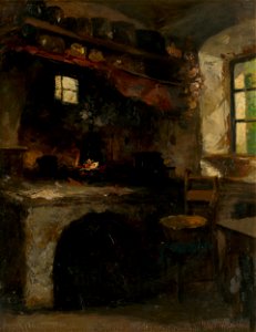 Felicián Moczik - Inside a Village Room - O 3229 - Slovak National Gallery